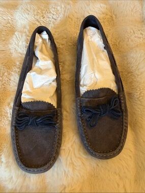 UGG Women's Suede Moccasins in Charcoal Gray